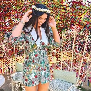 Aureum floral collared dress. Size medium